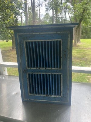 Antique Solid Wood Old Blue Cabinet/Cupboard - Image 1 of 4