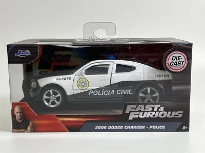 Fast And Furious 2006 Dodge Charger Polizia 1:32 Scala Jada 33666 - Immagine 1 di 4