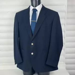 DAKS Pure Wool Navy & Silver Classic Dinner Coat Sports Blazer Jacket 44R - Picture 1 of 11