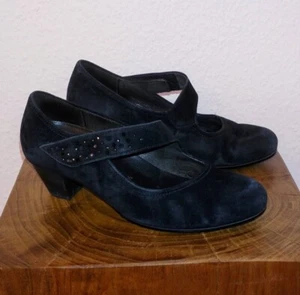 GABOR Spangenpumps Gr. 4,5/37 Pumps Leder schwarz Velours NP 125€ - Bild 1 von 7