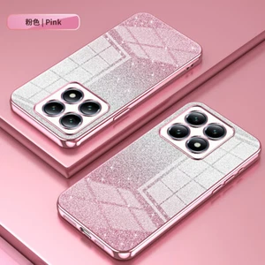 For XiaoMi 14T Pro, Luxury Bling Glitter Plating Frame Soft Rubber Case Cover - Picture 1 of 20