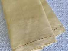 Antique Linen Huckaback Hand Towel Pastel Yellow Hemstitch 80cm / 31”