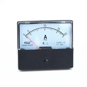 DC 0-20A Analog Panel Meter Ammeter Gauge DH-670 - Picture 1 of 3