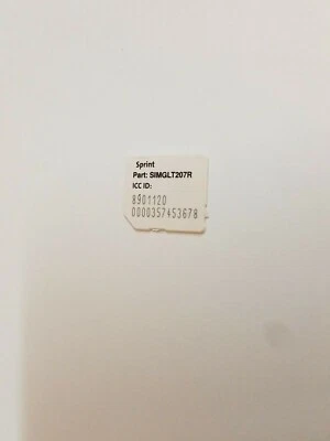 For Sprint Boost Virgin Mobile Micro Sim Card ICCID SIMGLT207R For Hydro C6730 - Image 1 of 3