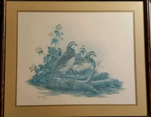 Framed Ray Ford Art Print "Bobwhite Quail" Limited Edition with Certificate - Picture 1 of 4