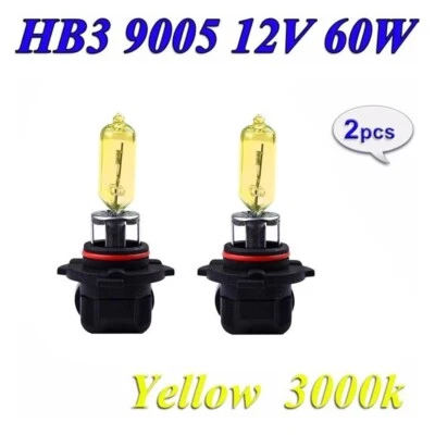 4X 9005 HB3 3000K 55W Headlight High Beam Xenon Halogen Super Yellow Light Bulbs - Image 1 of 4