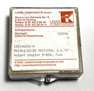 Laser Components GmbH Output Coupler 85% R@ 1064 FLAT 3/4" Ø - Picture 1 of 4
