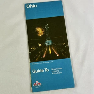 Ohio Road Map 1970s Amoco Kings Island Restaurants Lodging Attractions - Picture 1 of 15