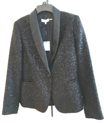 Chaqueta con lentejuelas negra Calvin Klein nueva con etiquetas, talla 4 Foto 1 de 4