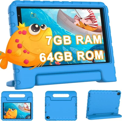 JUSYEA J8 Tablet bambini 64GB ROM 7" FHD Android 11 Pad WiFi Fotocamera BLU - Immagine 1 di 4