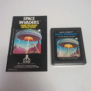 Vintage 1980 Atari 2600 Space Invaders Cartridge mit Bedienungsanleitung getestet funktioniert - Bild 1 von 3