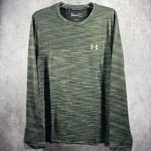 Under Armour Men's Heatgear Large LS Black Gray Pullover Shirt Layer Athletic - Picture 1 of 11