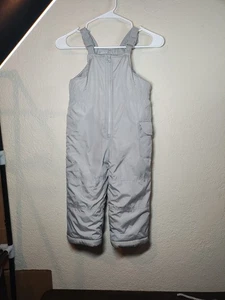 Carter's Toddler Snow Bib Overalls Adjustable Pants SZ 4T GRAY elastic ankle - Picture 1 of 8