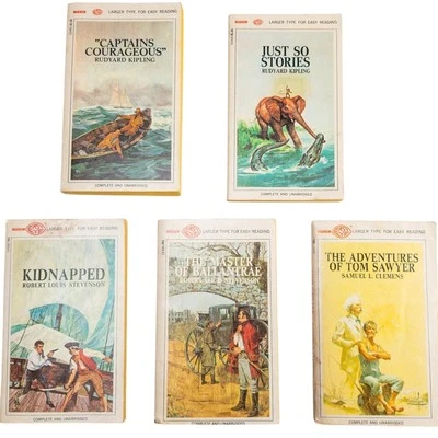 Magnum Easy Eye Books - Lot of 5 - VTG 1967 - Kipling, Stevenson, Clemens - Image 1 of 4