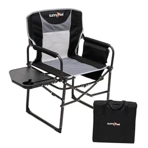 Oversized Camping Directors Chair, Portable Folding Lawn Chairs for Adults - Picture 1 of 7