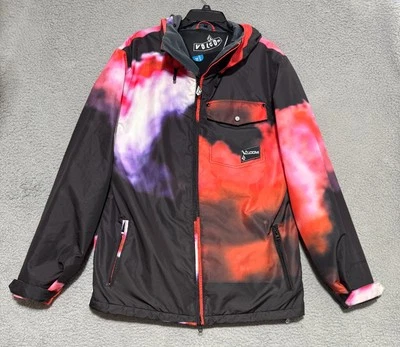 Volcom Thermonite Full Zip Fleece Lined ski snow jacket Mens M Galaxy Tie Dye - Image 1 of 4