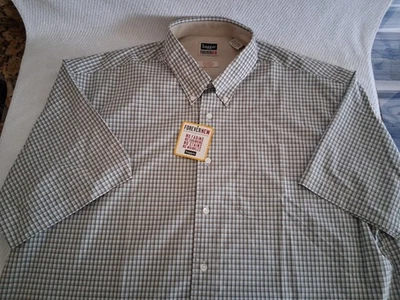 Новая клетчатая рубашка Haggar ForeverNew на пуговицах с коротким рукавом мужская размер 2XL XXL  - Изображение 1 из 4