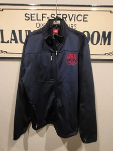 Team USA Olympic Track Jacket Large Navy Full Zip Athletic Warm-Up American - Picture 1 of 6