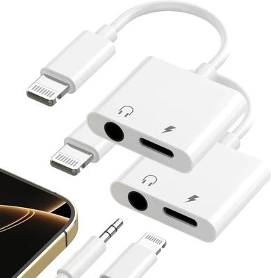 【Certificato Apple Mfi】 Confezione da 2 Adattatore Jack Cuffie da Lightning a 3,5Mm per Ipho - Immagine 1 di 4