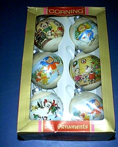 1970er CORNING Glas Maus Familie und Bobbs-Merrill Raggedy Ann & Andy Ornamente - Bild 1 von 6