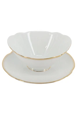 MITTERTEICH Feston Sauciere Porzellan Weiß Klassisch Goldrand 18 cm - Bild 1 von 3