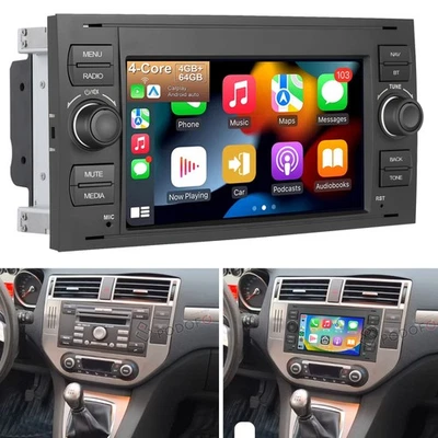 RIMOODY Radio de coche para Ford Focus C-Max 2003-2010 Kuga Android 15 Carplay GPS Navi 4+64 GB