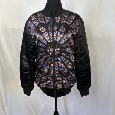 Chaqueta de bombardero de vitrales a escala negra para hombre talla mediana Foto 1 de 3