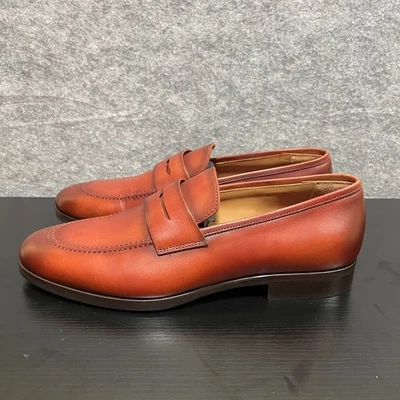 Zapatos sin cordones Bruno Magli Preston Penny para hombre de cuero coñac talla 10,5 M Foto 1 de 4