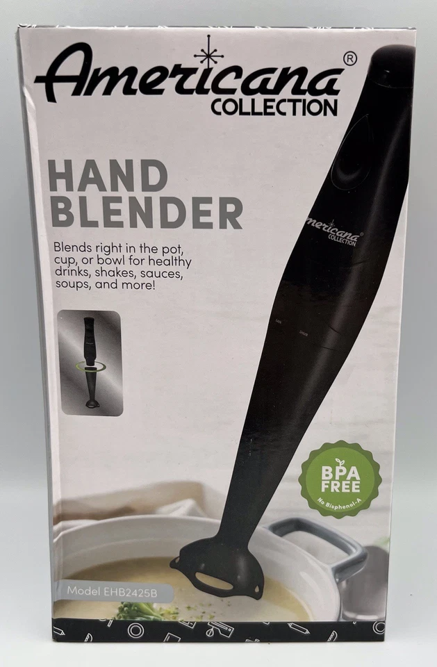 Elite Gourmet 浸入式手动搅拌机、搅拌机、切碎机、1 触摸控制 ~ EHB2425B — 第 1/4 张图片