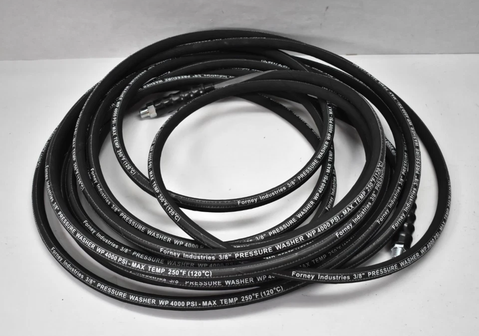 Manguera de lavadora a presión macho Forney 3/8" x 50' 4000 PSI 250°F temperatura máxima genuina OEM Foto 1 de 4