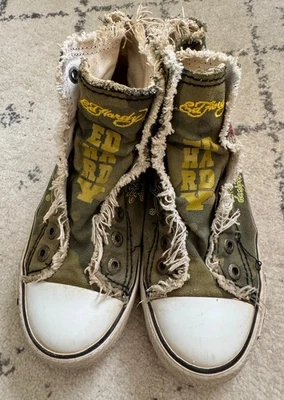 Ed Hardy Hi Top Laceless Sneakers Kids Youth Shoes US 4 - Image 1 of 4