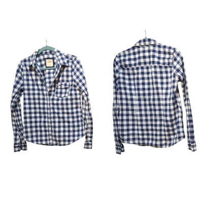Camisa Hollister DE COLECCIÓN Manga Larga A Cuadros Abotonada Azul Blanco Para Mujer L Foto 1 de 3