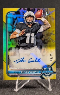 2021-22 Bowman U Dillon Gabriel Rookie RC 1st Yellow Auto /75 Browns - Image 1 of 2