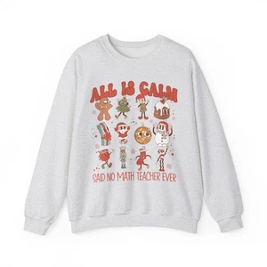 MATH Teacher Sweatshirt Christmas Graduation Gifts Crewneck Xmas Shirt - Picture 1 of 5