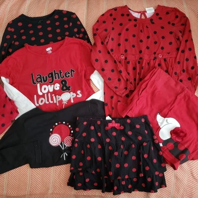 Lote de 8 piezas de lunares Gigantic Crazy *7* negros/rojos. Talla 14 Vacaciones/Retratos Foto 1 de 4
