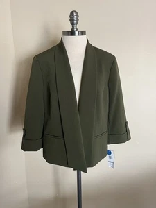 Black Label by Evan Picone grüner Karriere Blazer Größe 12 neu mit Etikett - Bild 1 von 9