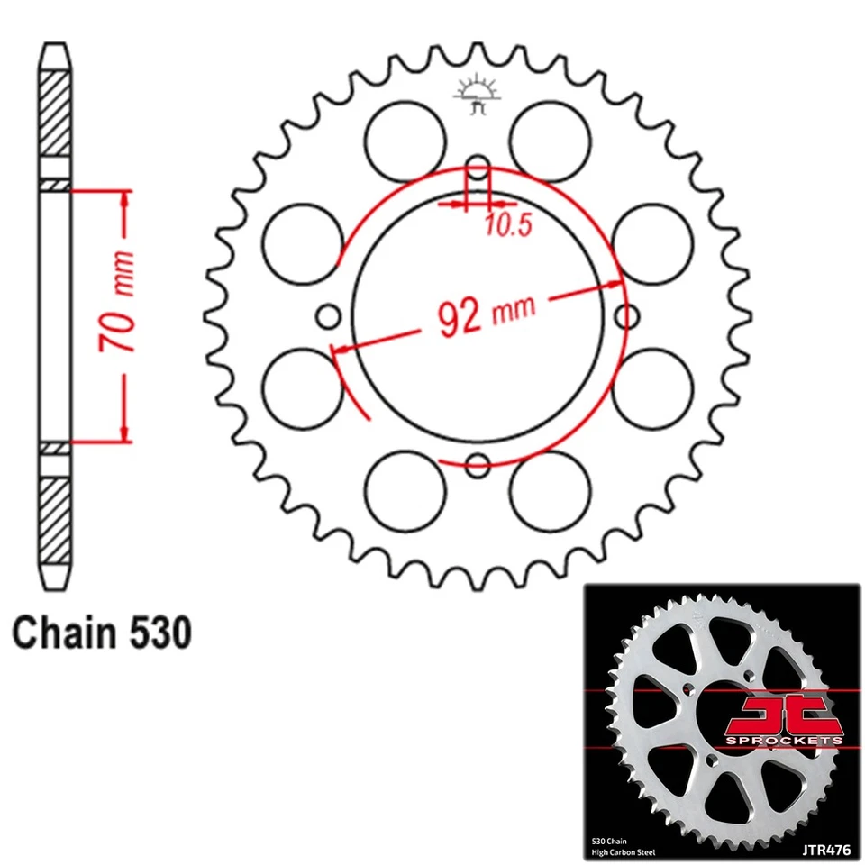 JT Sprocket Steel Rear 530 Pitch 33 Tooth Kawasaki KZ 400C Special (1978) - Image 1 of 2