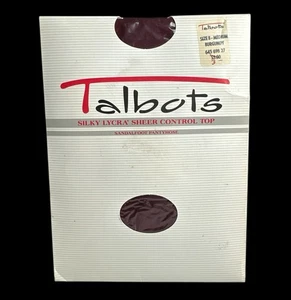 Talbots Pantyhose Silky Sheer Control Top Sandalfoot Size B Burgundy Medium New - Picture 1 of 5