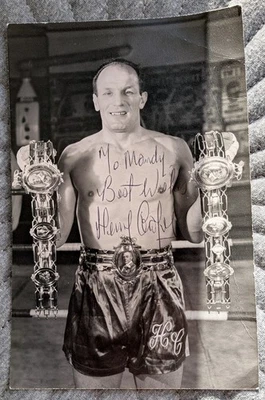 Henry Cooper Autographed Photo With Belts - Image 1 of 2