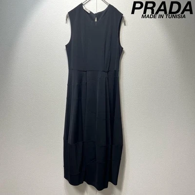 Vestido Prada Rayón Diseño Sin Mangas Modificado, Negro, Talla XS Foto 1 de 4