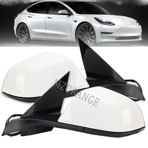 Power Mirror For Tesla Model 3 17-23 White Right Left Side Heated Memory Recall - Picture 1 of 24