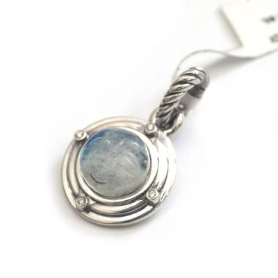 DAVID YURMAN Nuevo Damas Luna Dije Potenciador en Diamante Plata y Piedra Lunar Foto 1 de 4