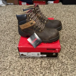 Wolverine Cabor EXP Waterproof 6" Mens Brown Leather Work Boots Size 9 New - Picture 1 of 8