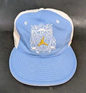Vintage Retro 90's Nike Air Jordan Jumpman Fitted Hat 7 1/8 UNC Tarheel Blue - Picture 1 of 6