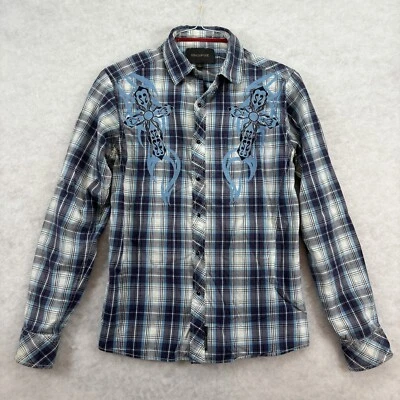 Camisa Western Ring Of Fire Para Hombre Perla A Presión Abotonada Pequeña Manga Larga Bordado Foto 1 de 4