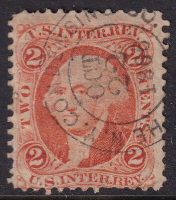 US 1865. Scott #R15. 2 céntimos. US.INTER.REV. Usado muy bien. 22.OCT.1866. M551 Foto 1 de 2