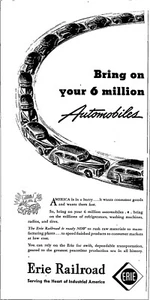 VINTAGE 1944 ERIE RAILROAD PRINT AD - Picture 1 of 1