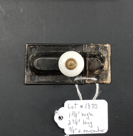 1370-Antique Cast Metal Late 1800s Cupboard Cabinet Latch Complete Cover