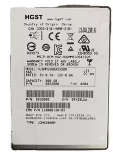 HUSMM1680ASS200 HGST 0B33600 800GB SAS MLC 2.5" 12Gbps SOLID STATE DRIVE - Picture 1 of 1
