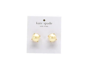 Kate Spade New York Gum Drop Pearl Studs Earrings Goldtone New! - Picture 1 of 2